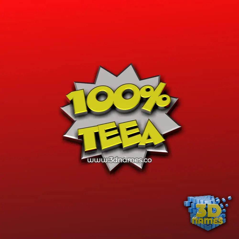 teea in 100 Percent style - 3D name wallpaper
