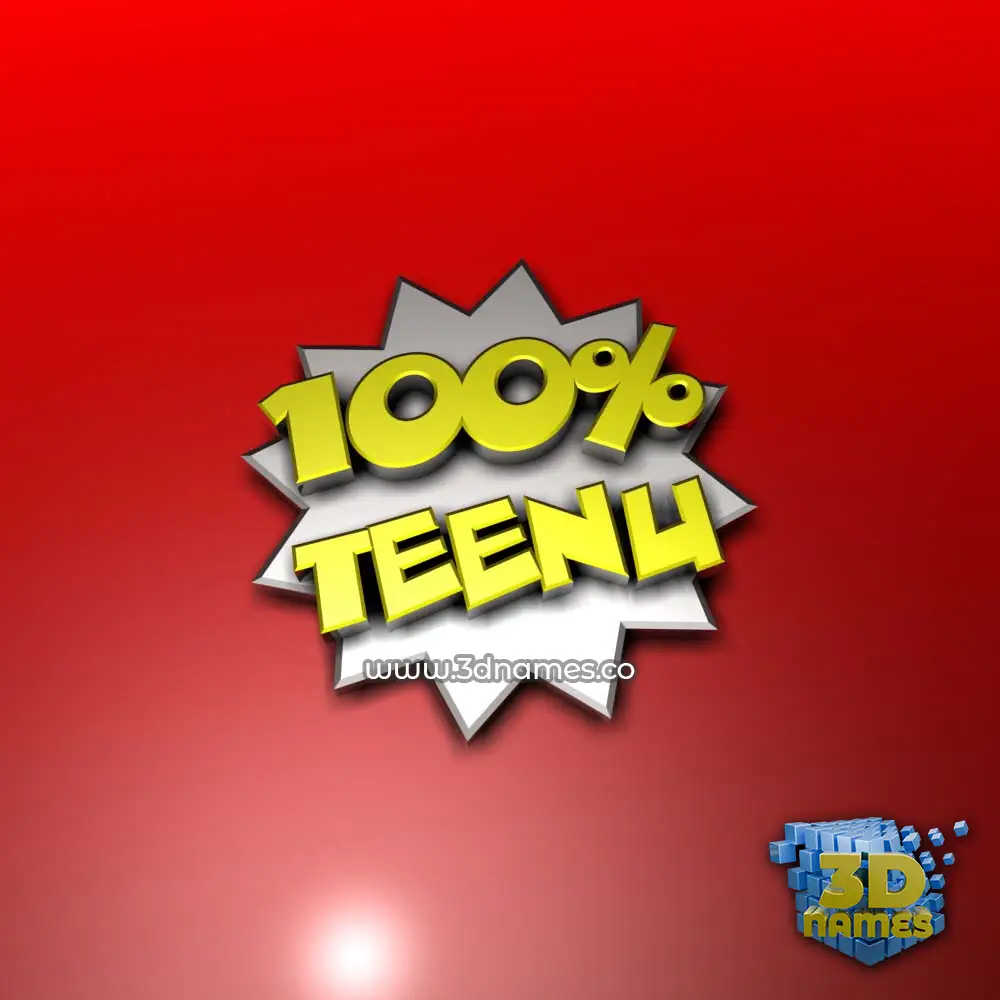 teenu in 100 Percent style - 3D name wallpaper