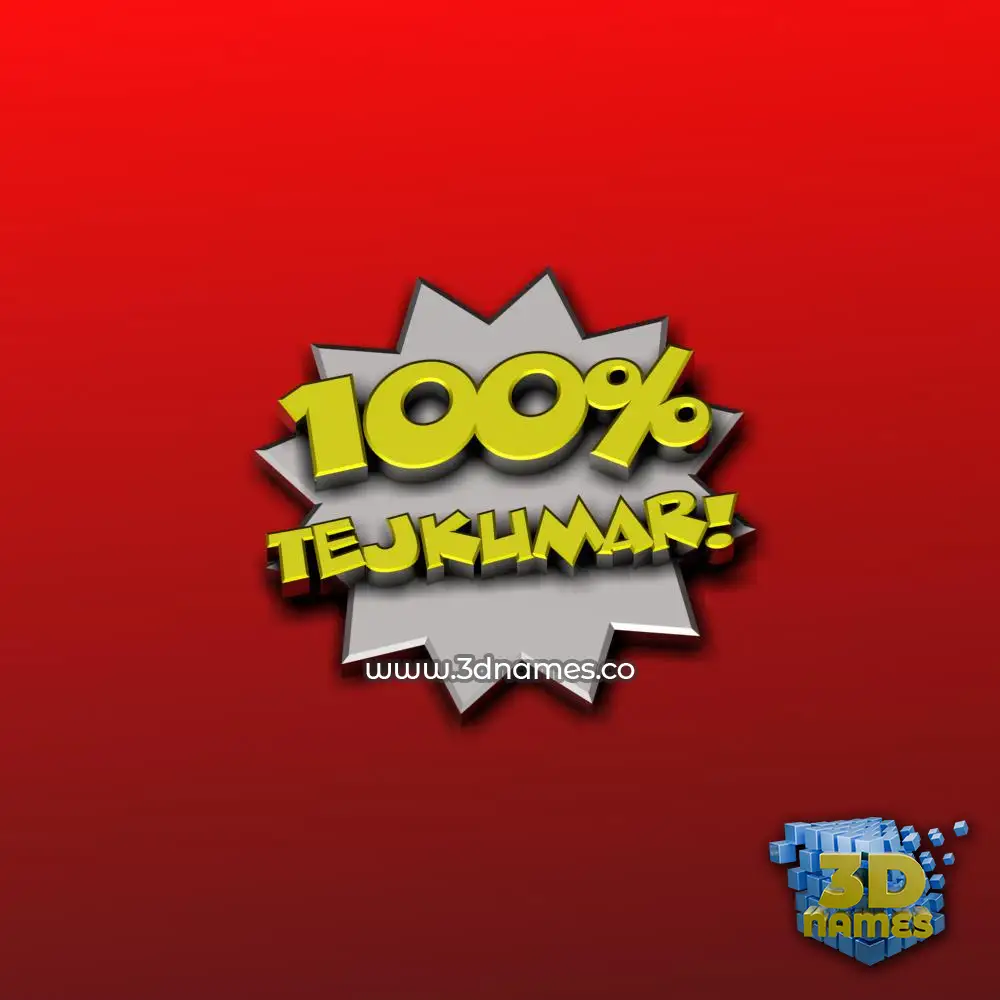 tejkumar in 100 Percent style - 3D name wallpaper