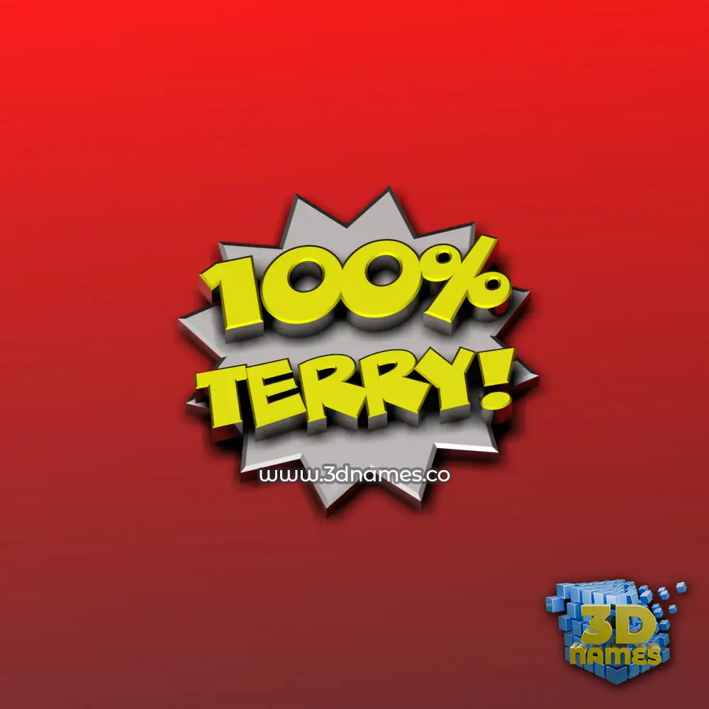 terry in 100 Percent style - 3D name wallpaper
