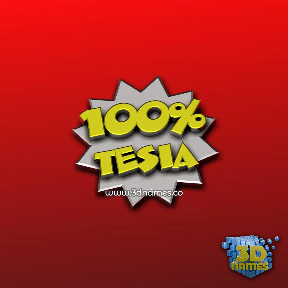 tesia in 100 Percent style - 3D name wallpaper