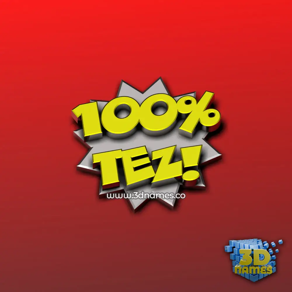tez in 100 Percent style - 3D name wallpaper
