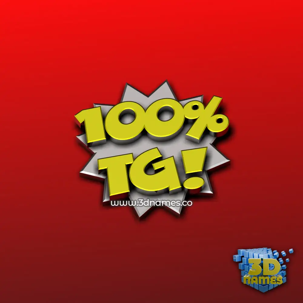tg in 100 Percent style - 3D name wallpaper