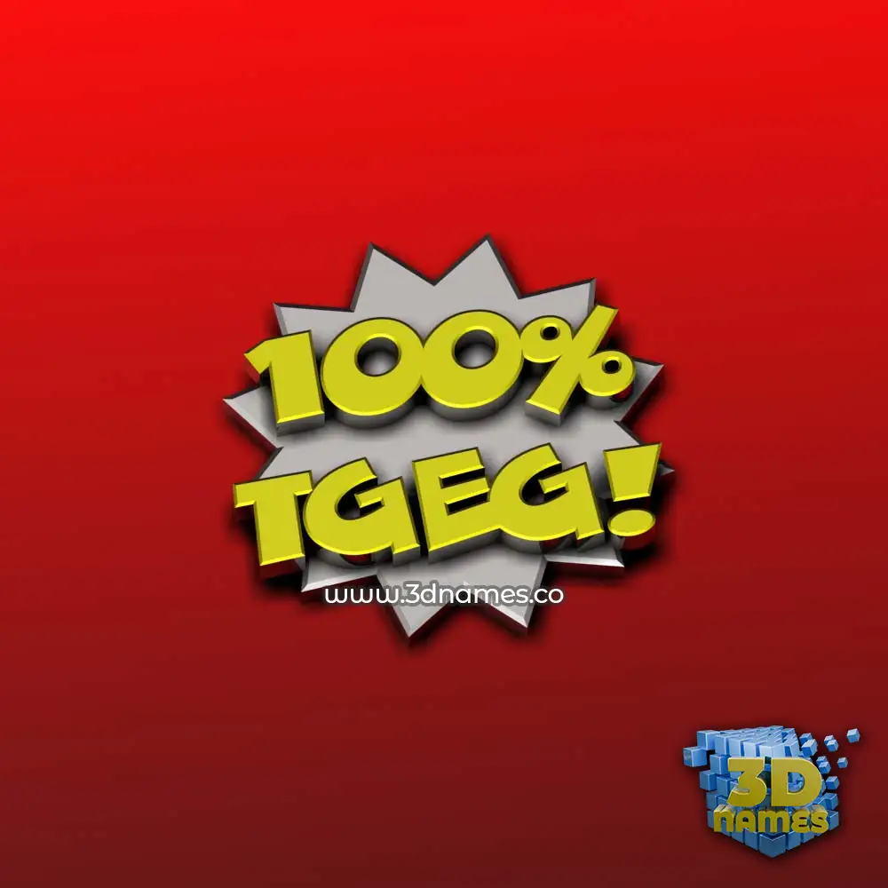 tgeg in 100 Percent style - 3D name wallpaper