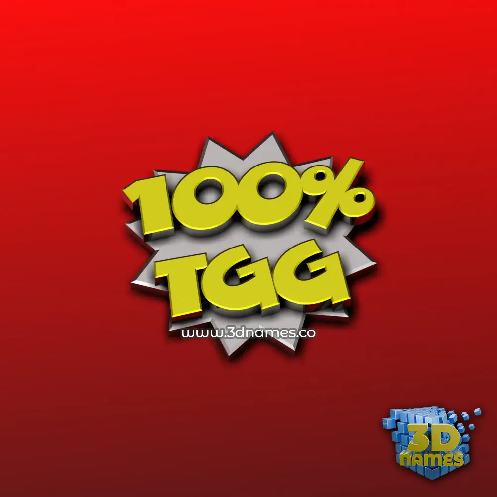 tgg in 100 Percent style - 3D name wallpaper