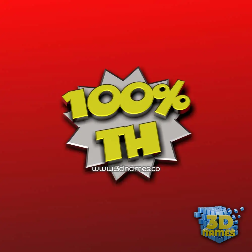 th in 100 Percent style - 3D name wallpaper