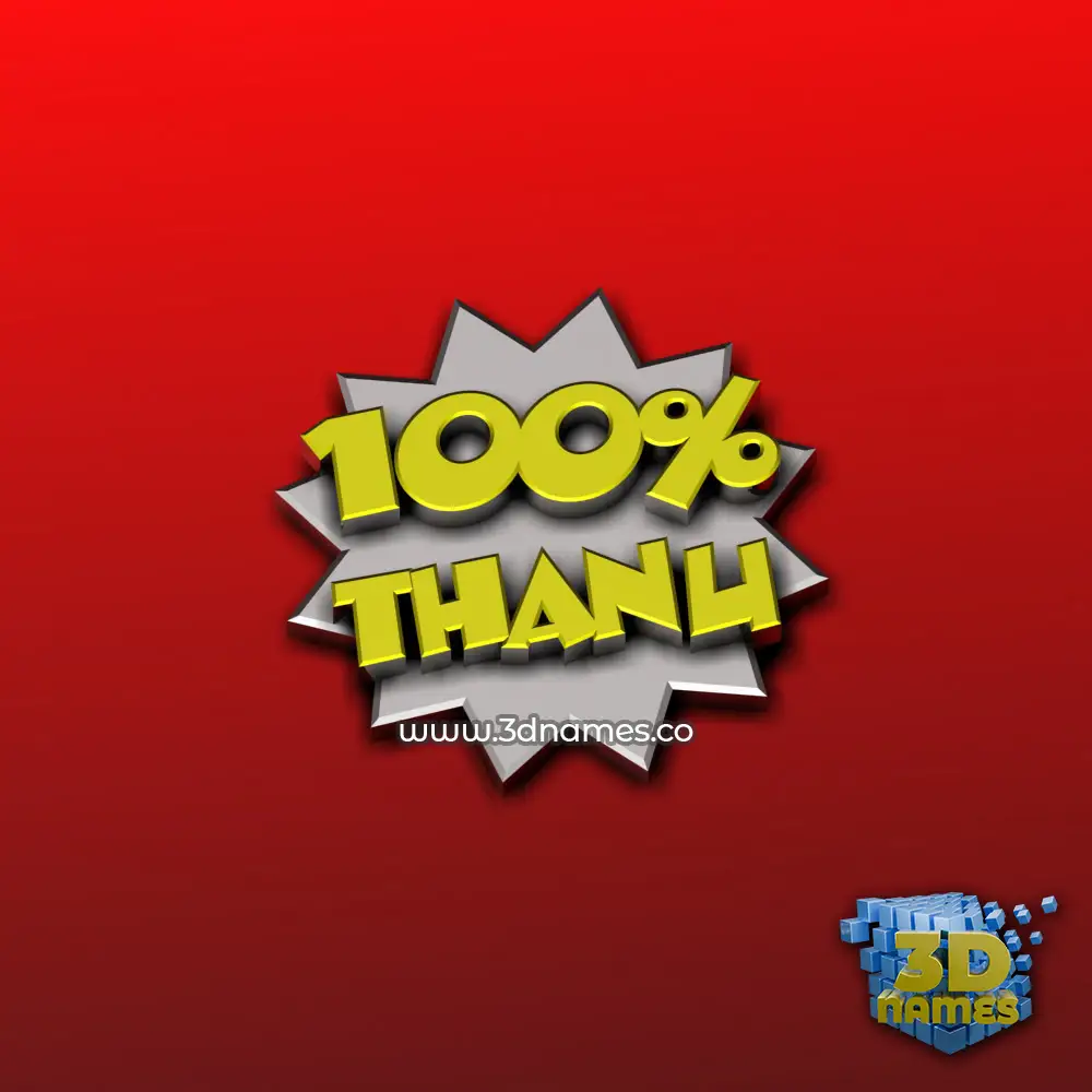 thanu in 100 Percent style - 3D name wallpaper
