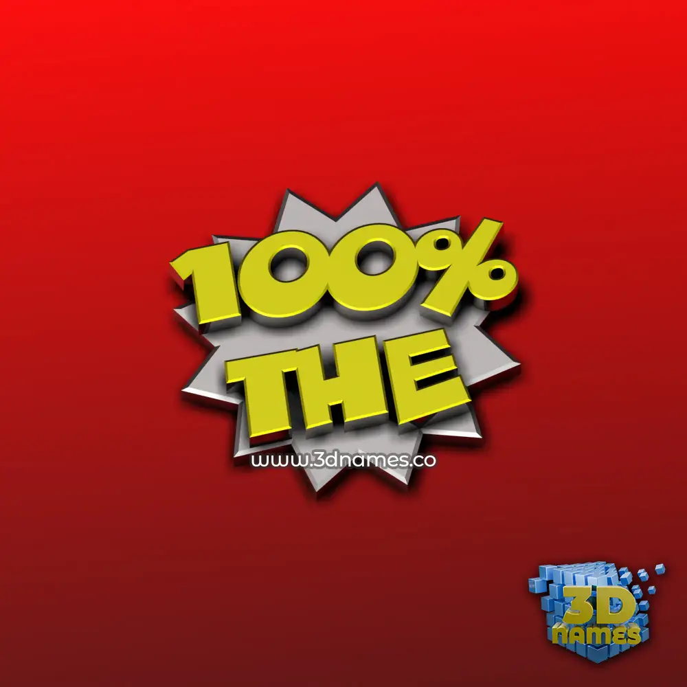the in 100 Percent style - 3D name wallpaper