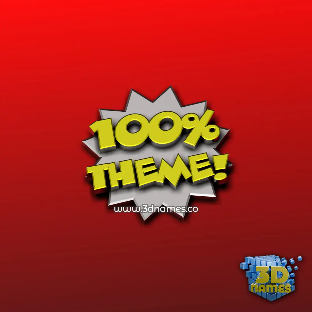 theme in 100 Percent style - 3D name wallpaper