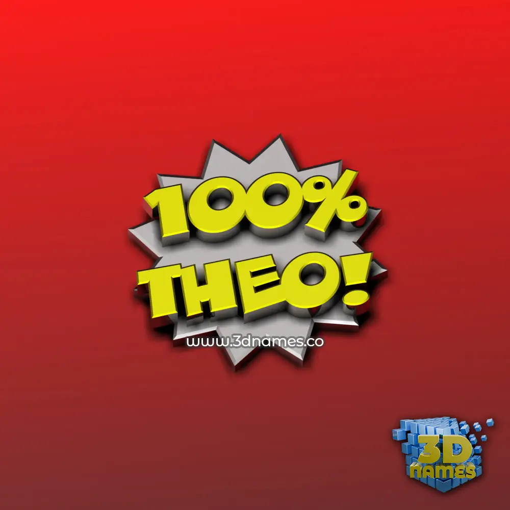 theo in 100 Percent style - 3D name wallpaper