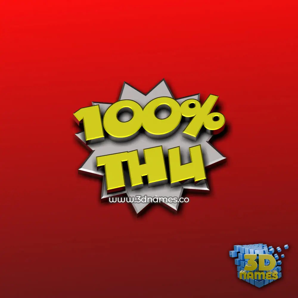 thu in 100 Percent style - 3D name wallpaper