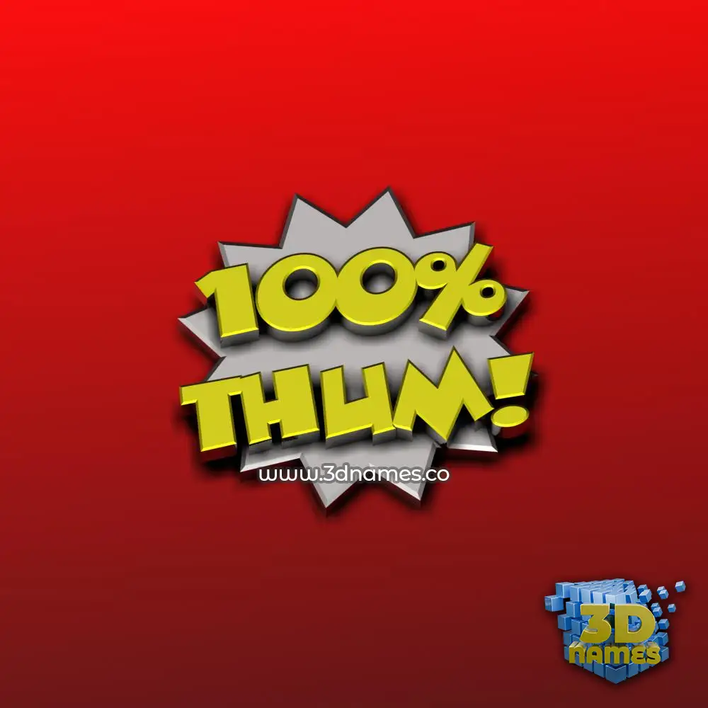 thum in 100 Percent style - 3D name wallpaper