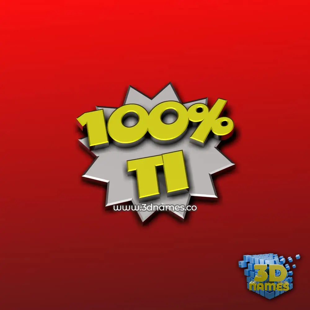 ti in 100 Percent style - 3D name wallpaper