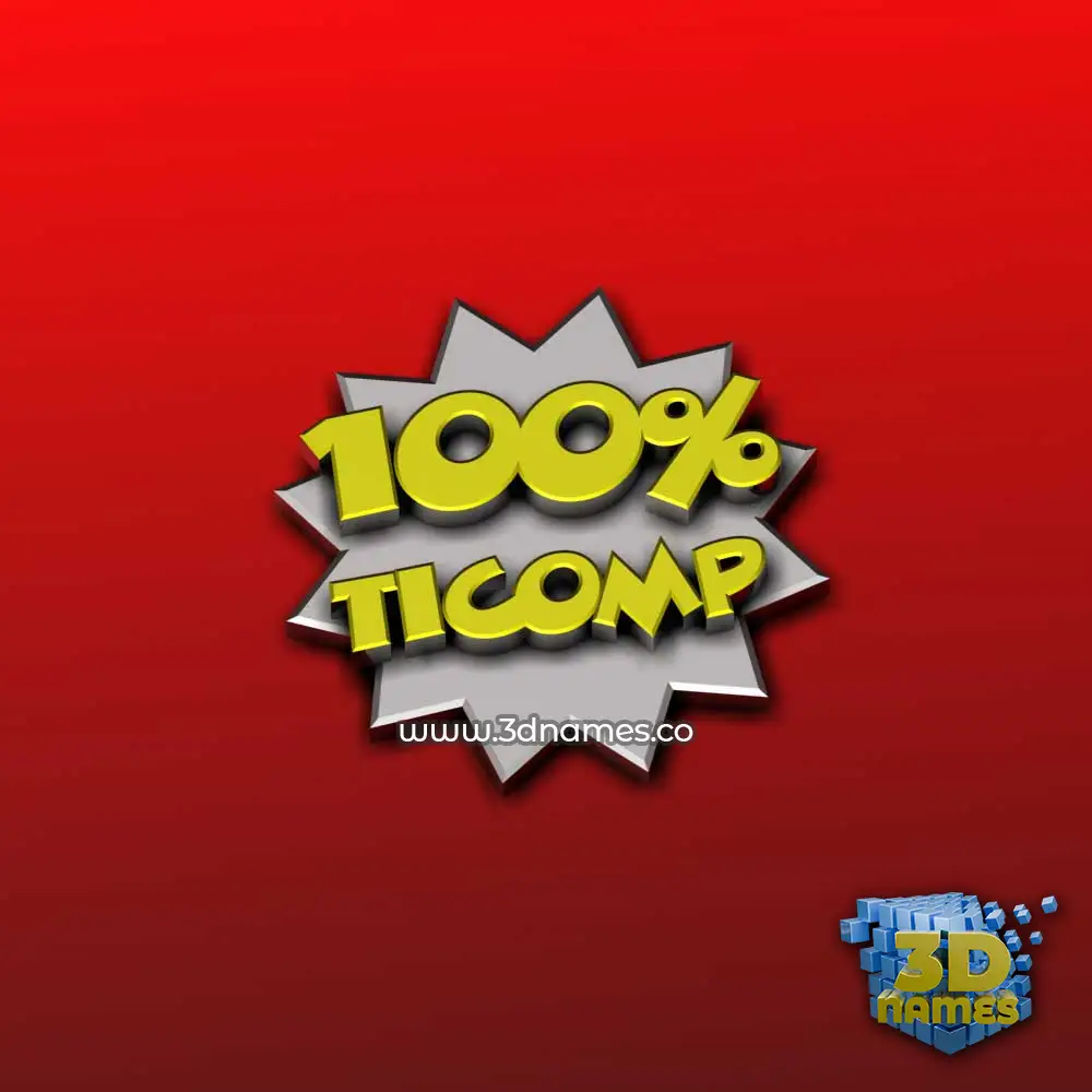 ticomp in 100 Percent style - 3D name wallpaper