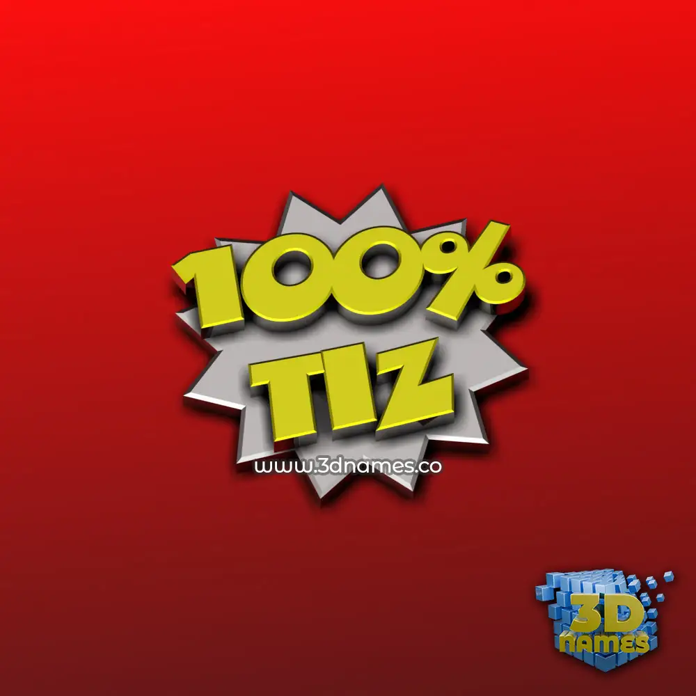 tiz in 100 Percent style - 3D name wallpaper