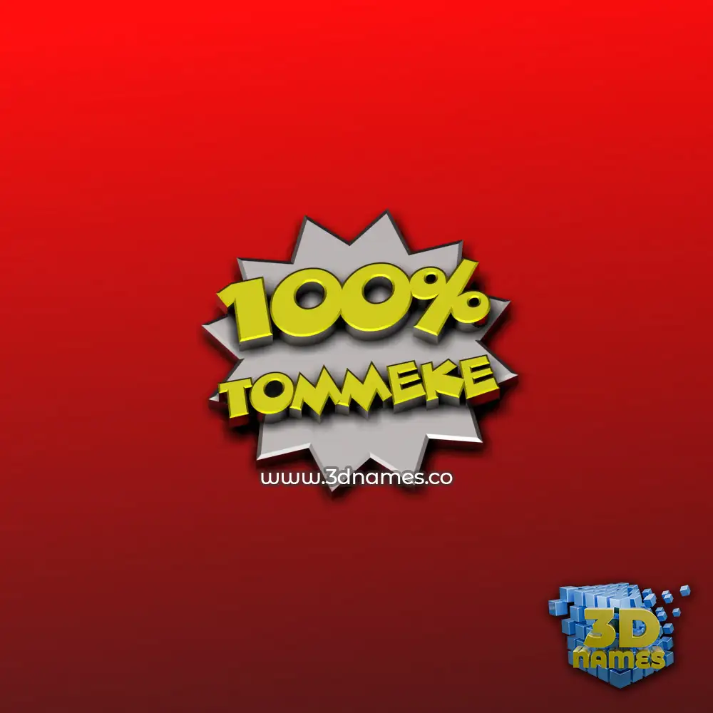 tommeke in 100 Percent style - 3D name wallpaper