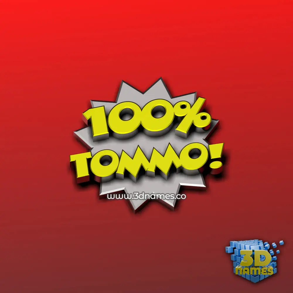 tommo in 100 Percent style - 3D name wallpaper