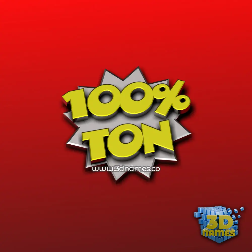 ton in 100 Percent style - 3D name wallpaper