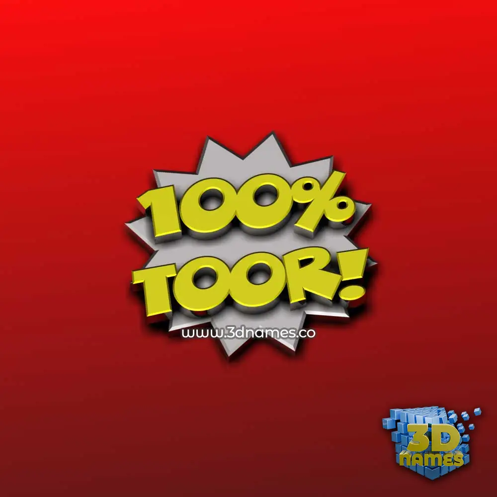 toor in 100 Percent style - 3D name wallpaper