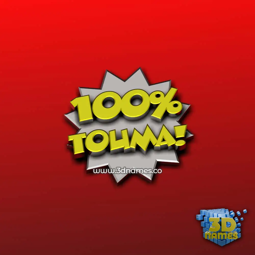 touma in 100 Percent style - 3D name wallpaper