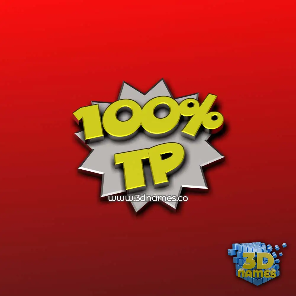 tp in 100 Percent style - 3D name wallpaper