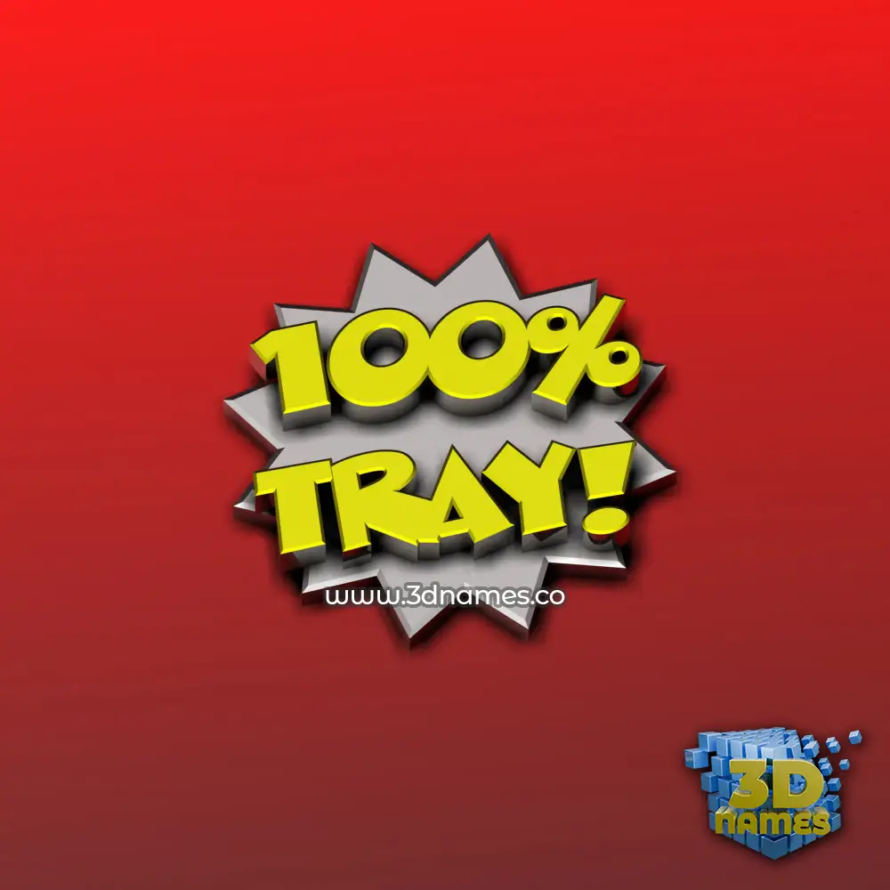 tray in 100 Percent style - 3D name wallpaper