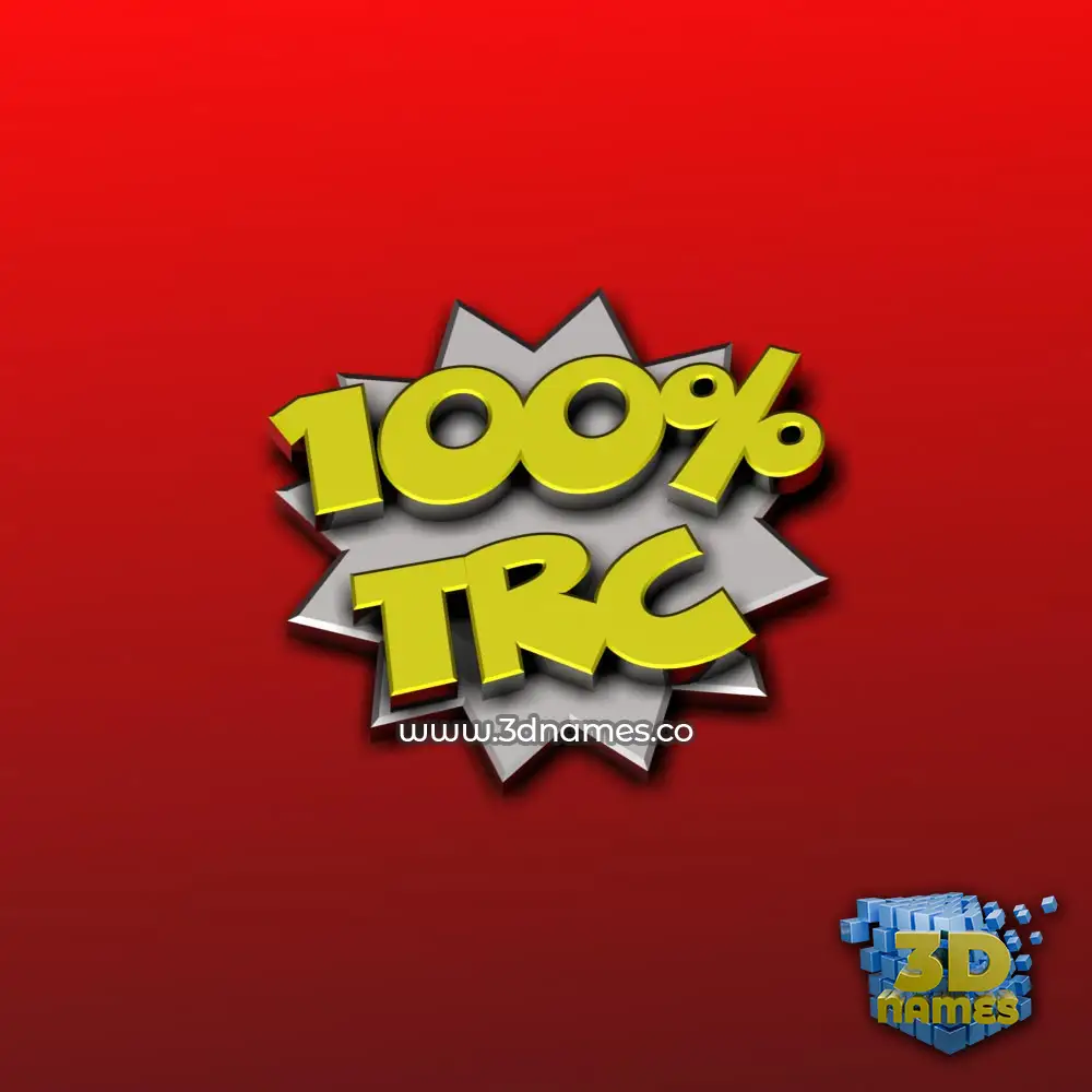 trc in 100 Percent style - 3D name wallpaper