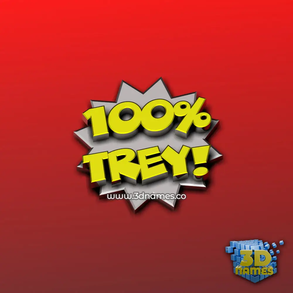 trey in 100 Percent style - 3D name wallpaper
