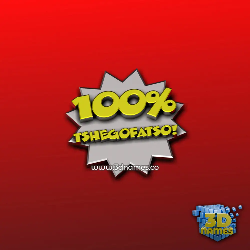 tshegofatso in 100 Percent style - 3D name wallpaper