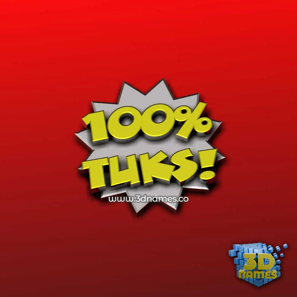 tuks in 100 Percent style - 3D name wallpaper