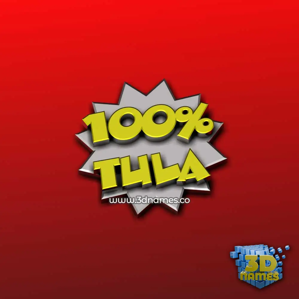 tula in 100 Percent style - 3D name wallpaper
