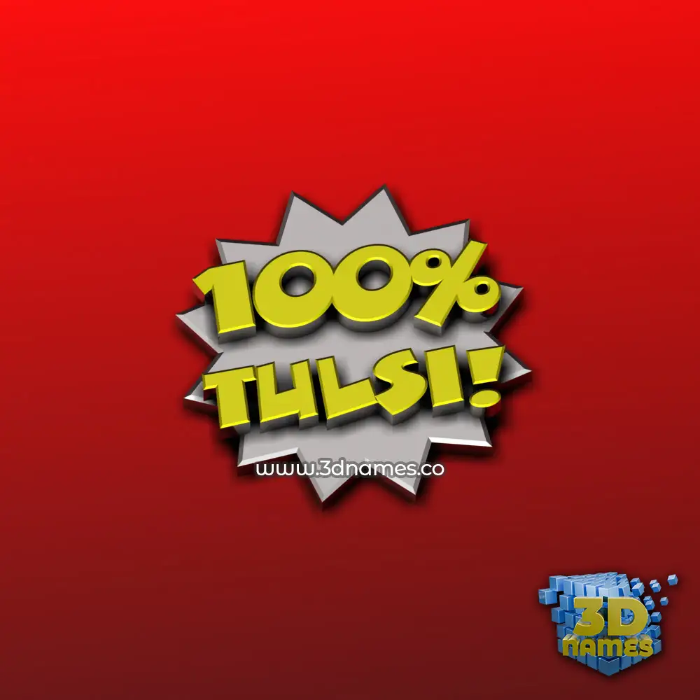 tulsi in 100 Percent style - 3D name wallpaper