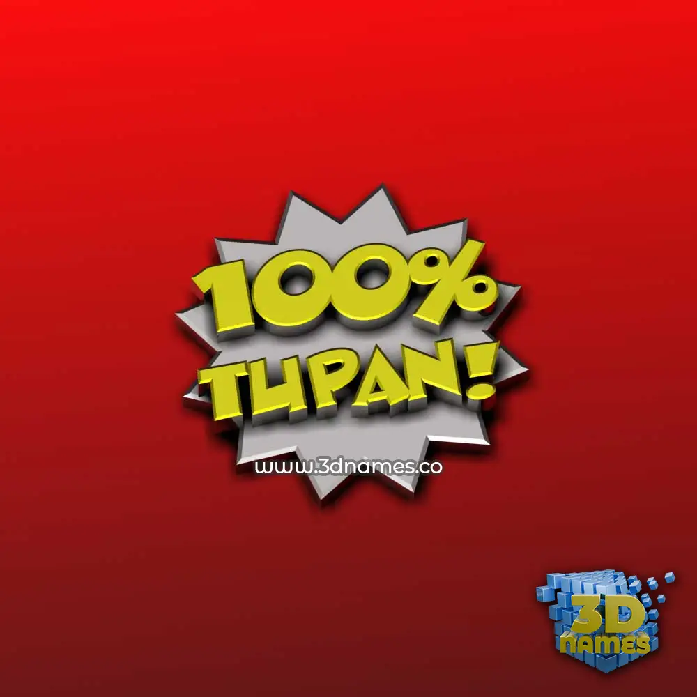 tupan in 100 Percent style - 3D name wallpaper
