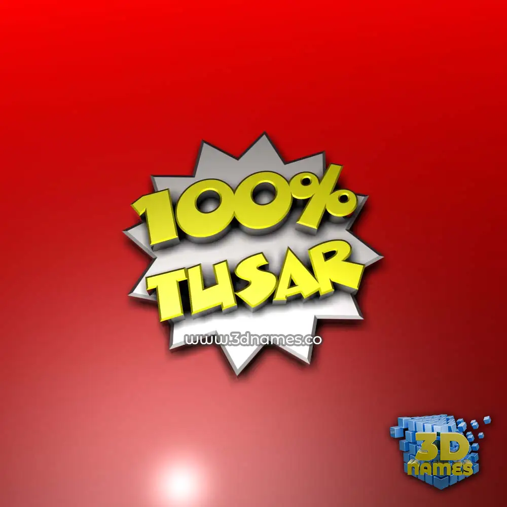tusar in 100 Percent style - 3D name wallpaper