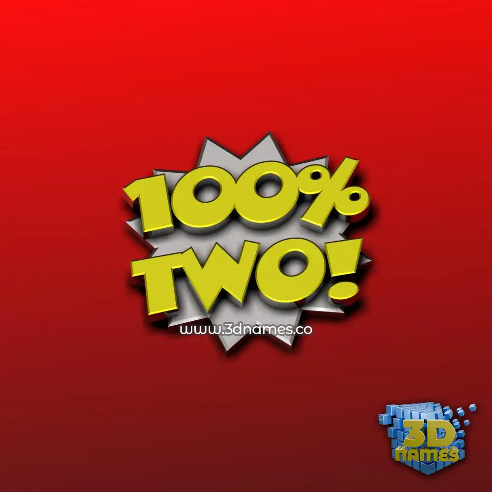 two in 100 Percent style - 3D name wallpaper