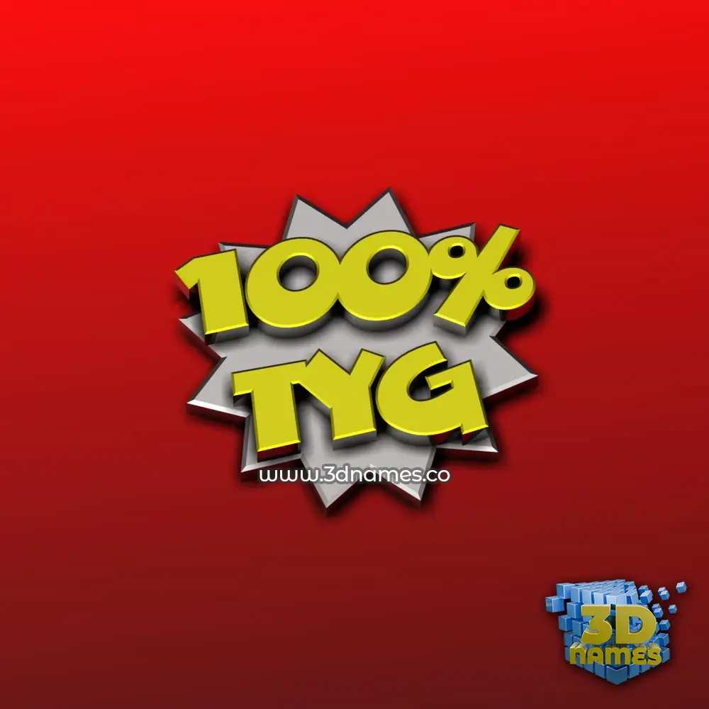 tyg in 100 Percent style - 3D name wallpaper