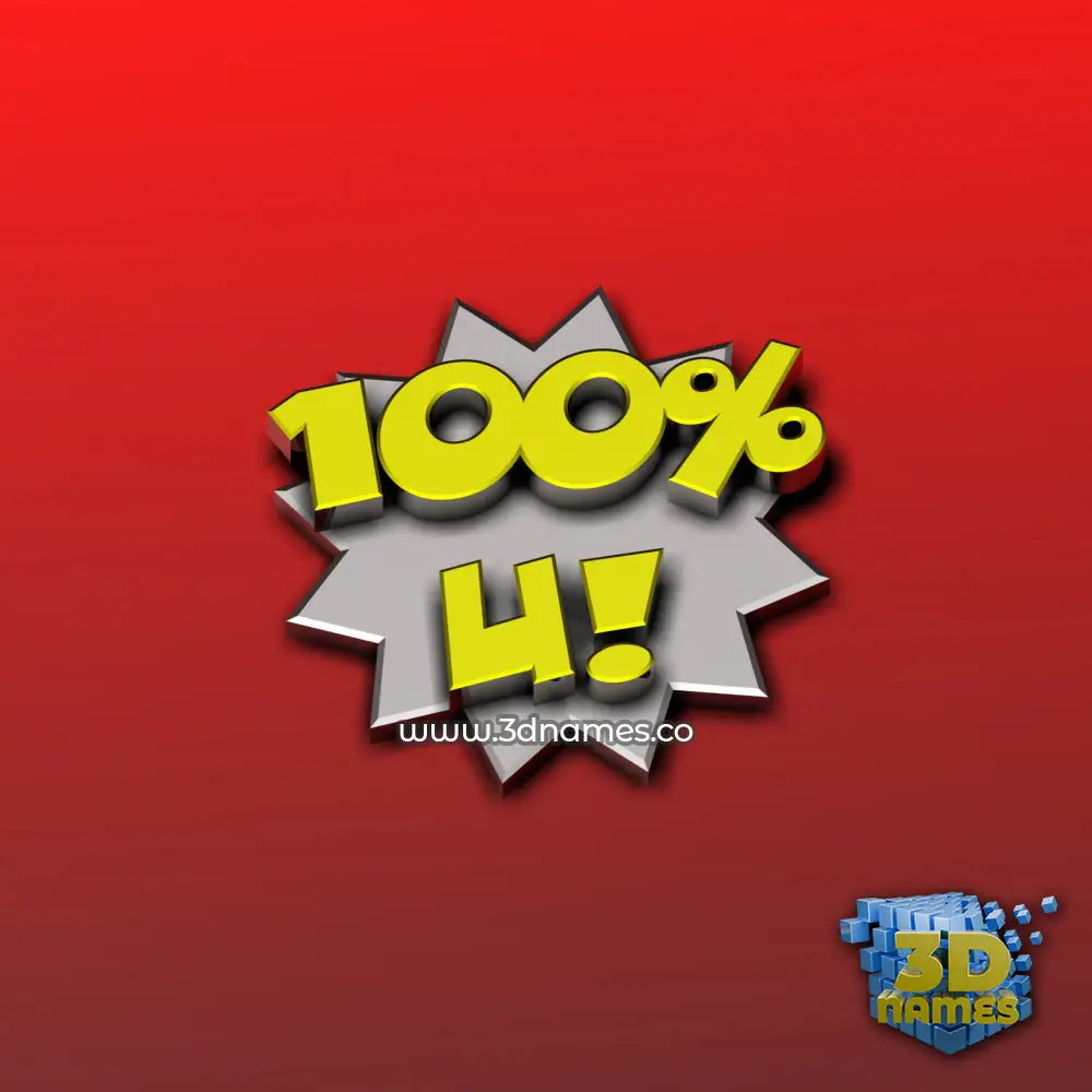 u in 100 Percent style - 3D name wallpaper