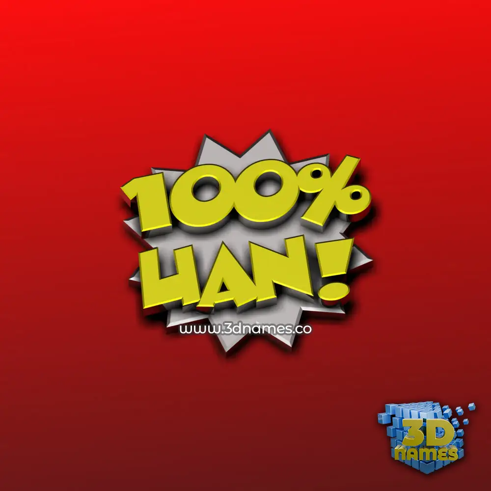 uan in 100 Percent style - 3D name wallpaper