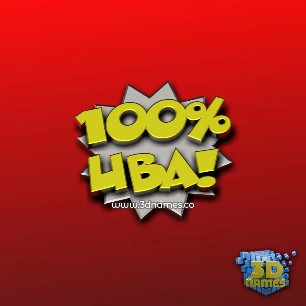 uba in 100 Percent style - 3D name wallpaper