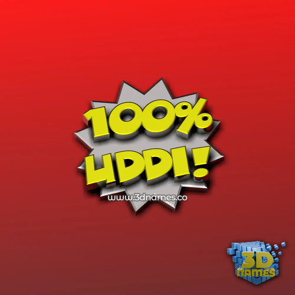 uddi in 100 Percent style - 3D name wallpaper