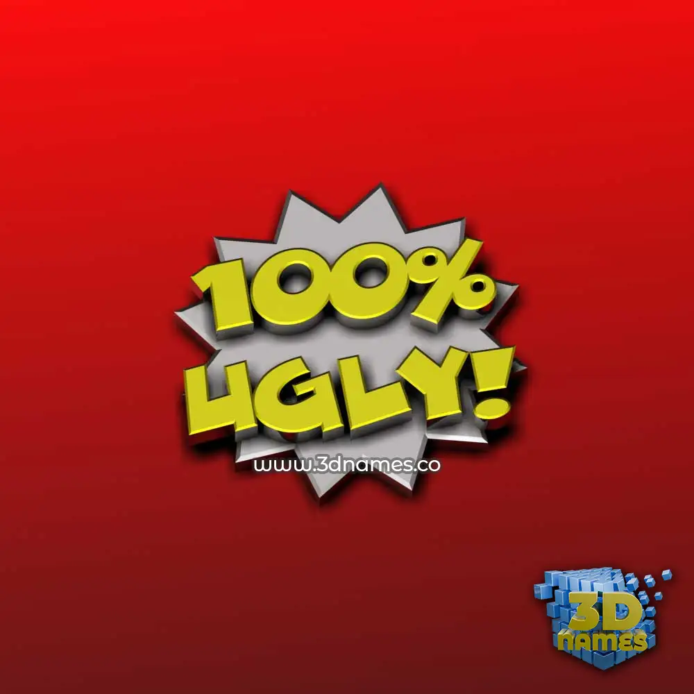 ugly in 100 Percent style - 3D name wallpaper