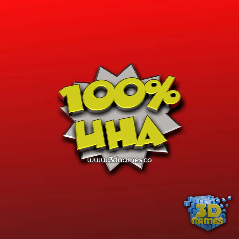 uha in 100 Percent style - 3D name wallpaper