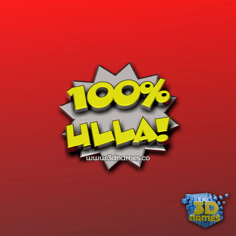 ulla in 100 Percent style - 3D name wallpaper
