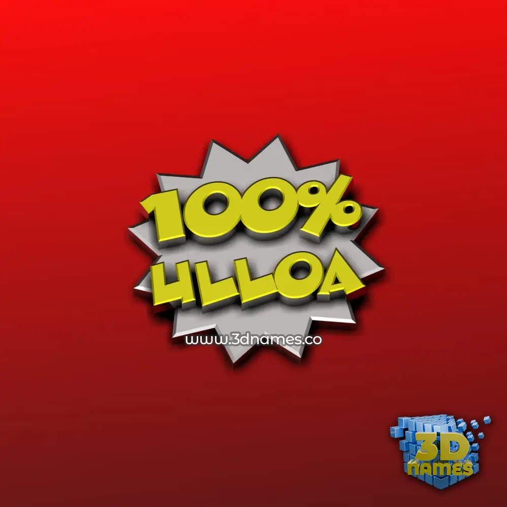 ulloa in 100 Percent style - 3D name wallpaper