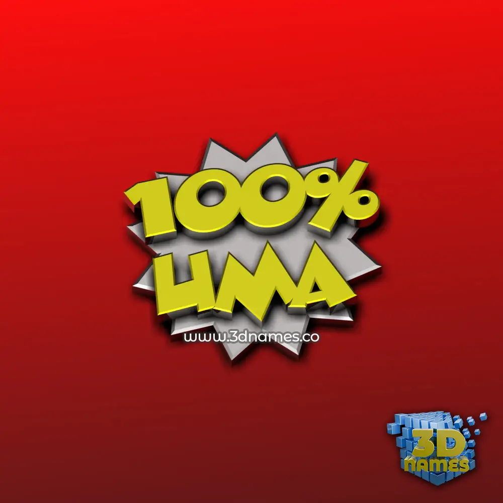 uma in 100 Percent style - 3D name wallpaper