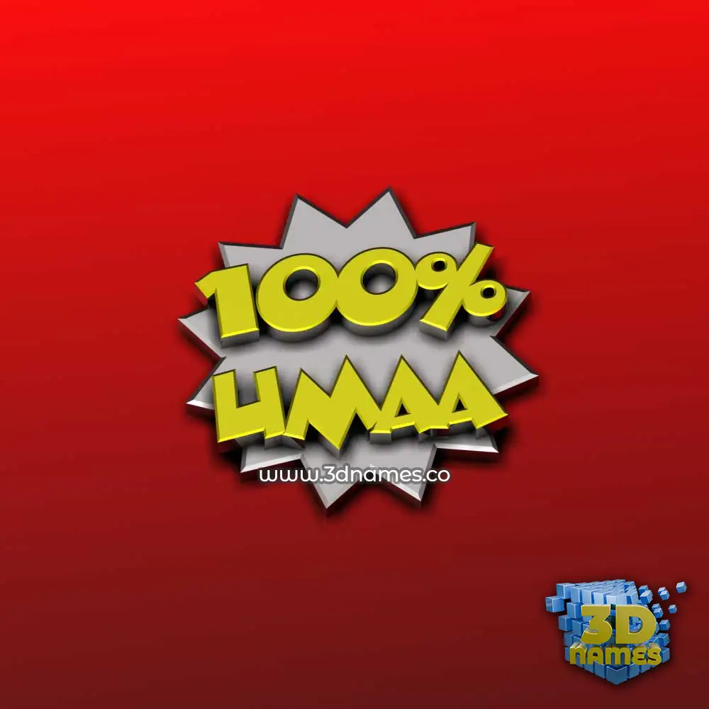 umaa in 100 Percent style - 3D name wallpaper