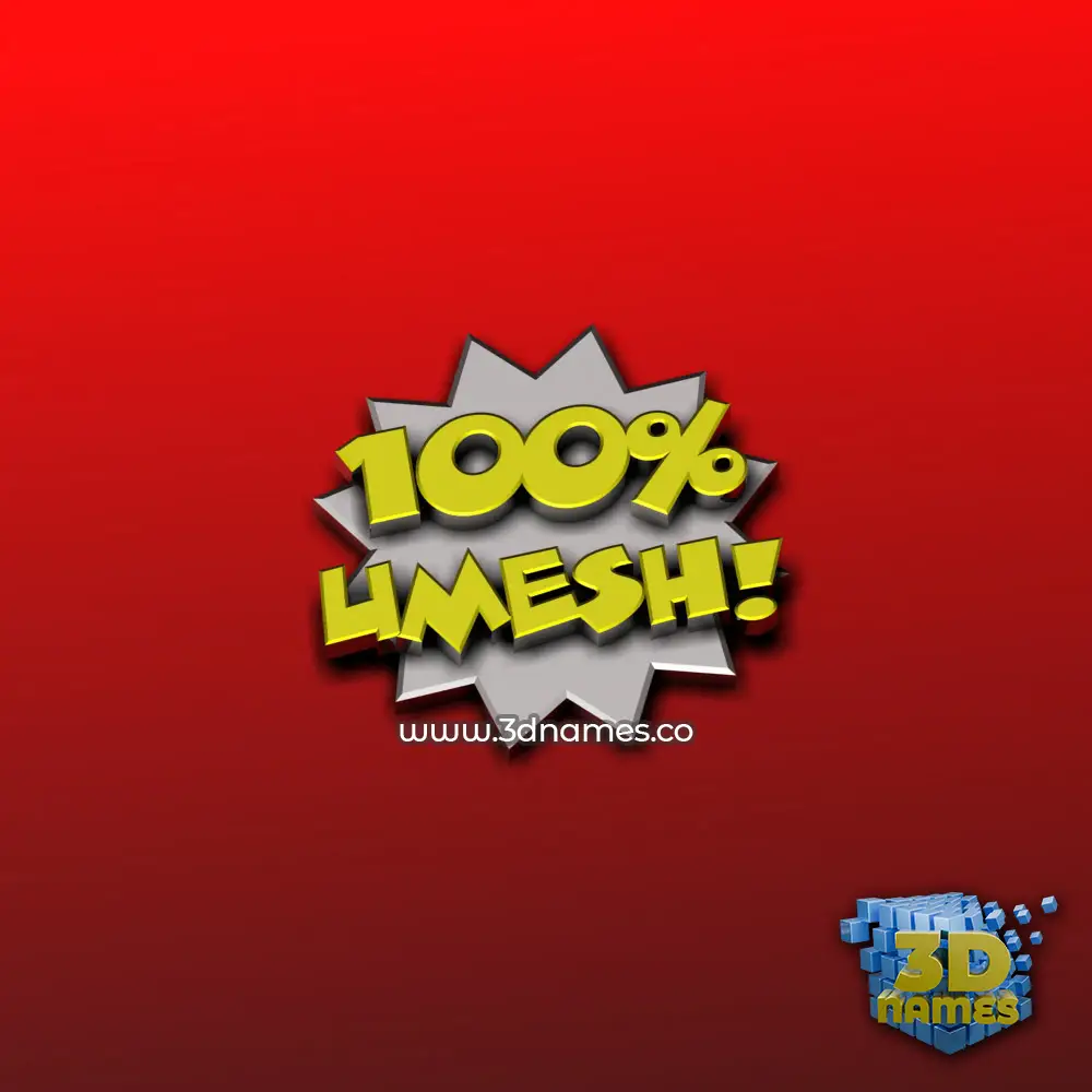 umesh in 100 Percent style - 3D name wallpaper