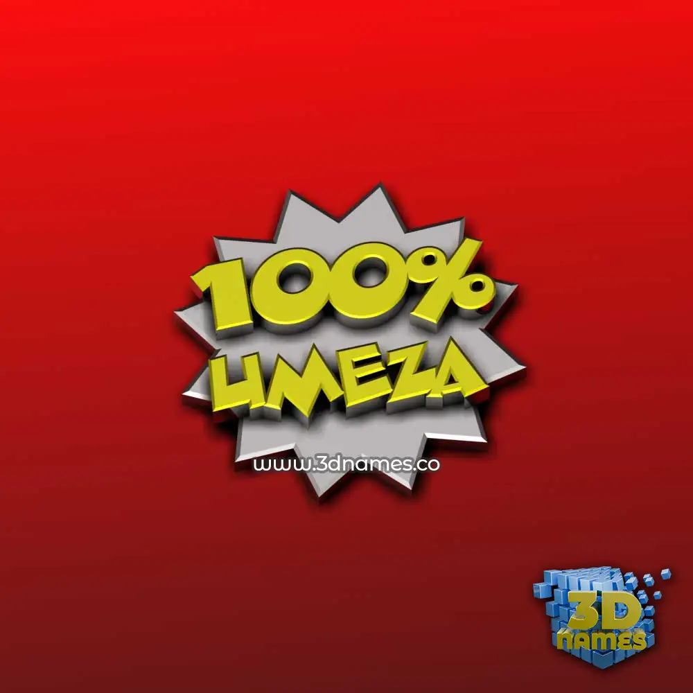 umeza in 100 Percent style - 3D name wallpaper