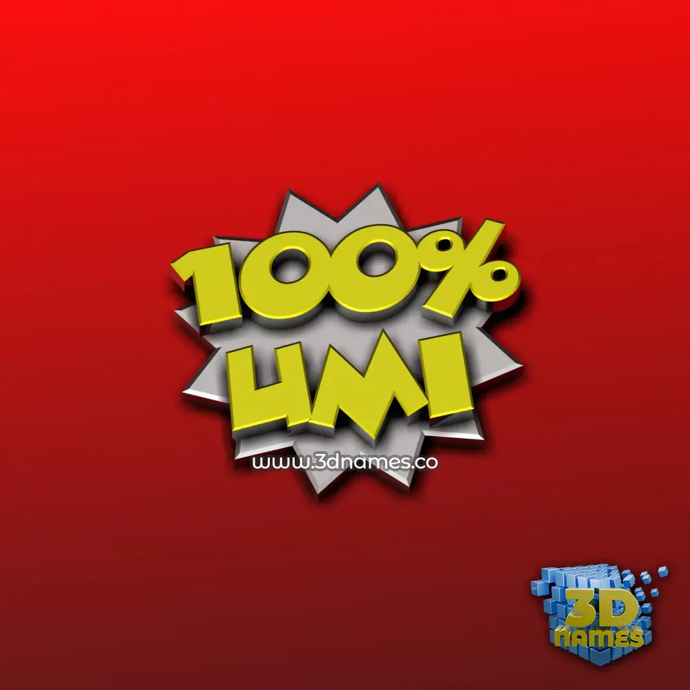umi in 100 Percent style - 3D name wallpaper