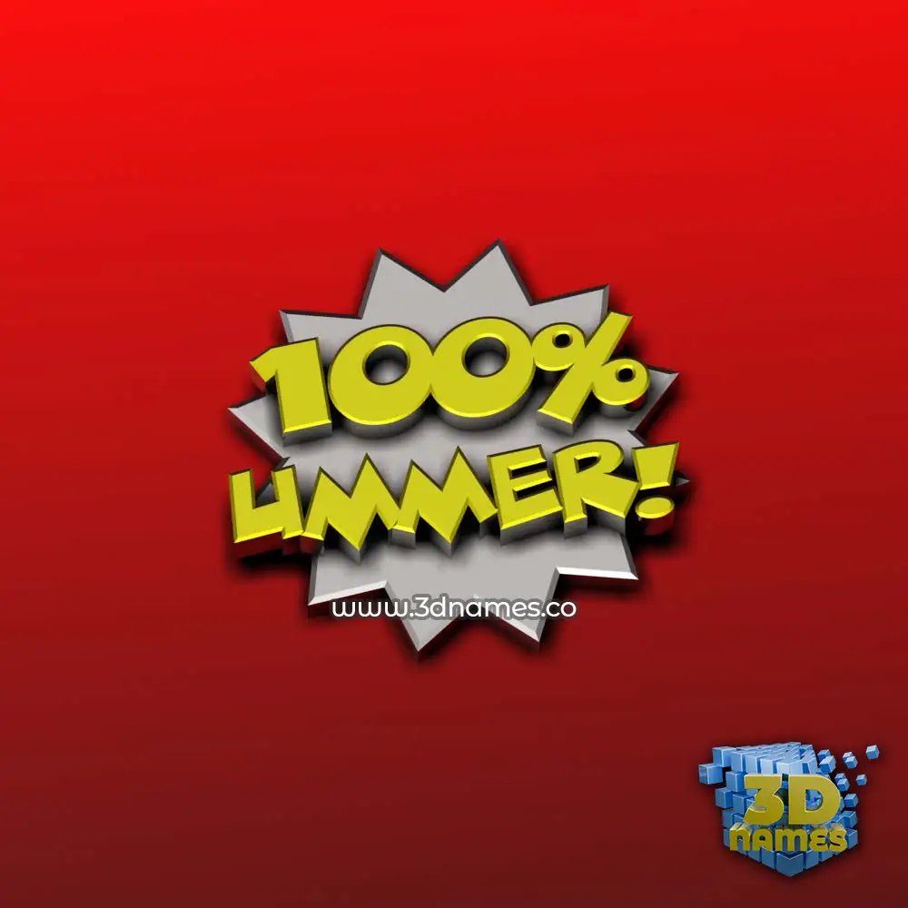 ummer in 100 Percent style - 3D name wallpaper